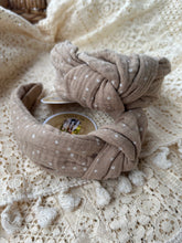 Load image into Gallery viewer, Beige polka dot headband
