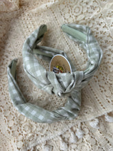 Load image into Gallery viewer, Sage gingham headband ￼
