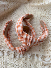 Load image into Gallery viewer, Orange gingham headband
