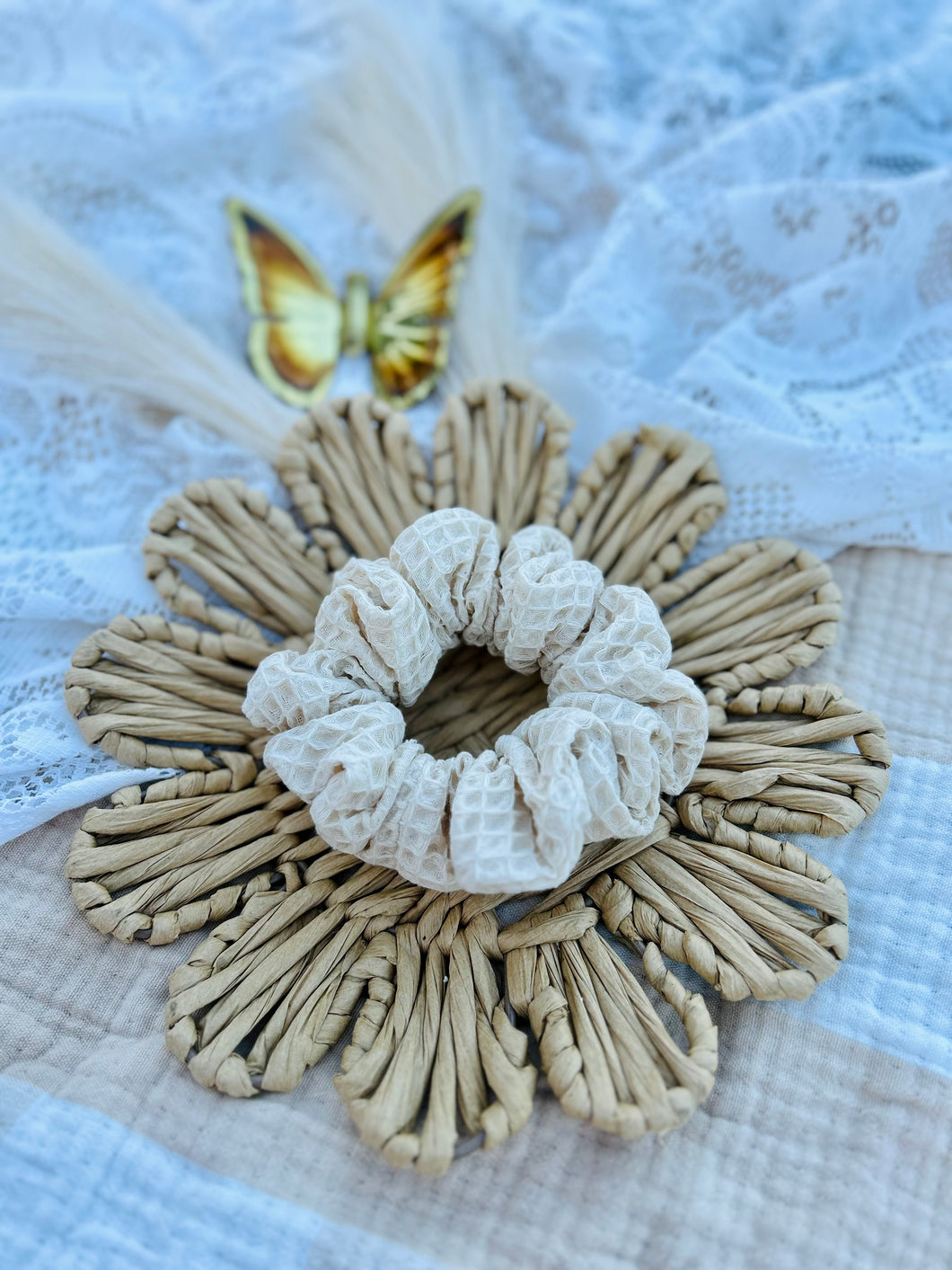 Milk Waffle Knit Scrunchie