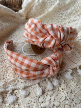 Load image into Gallery viewer, Orange gingham headband
