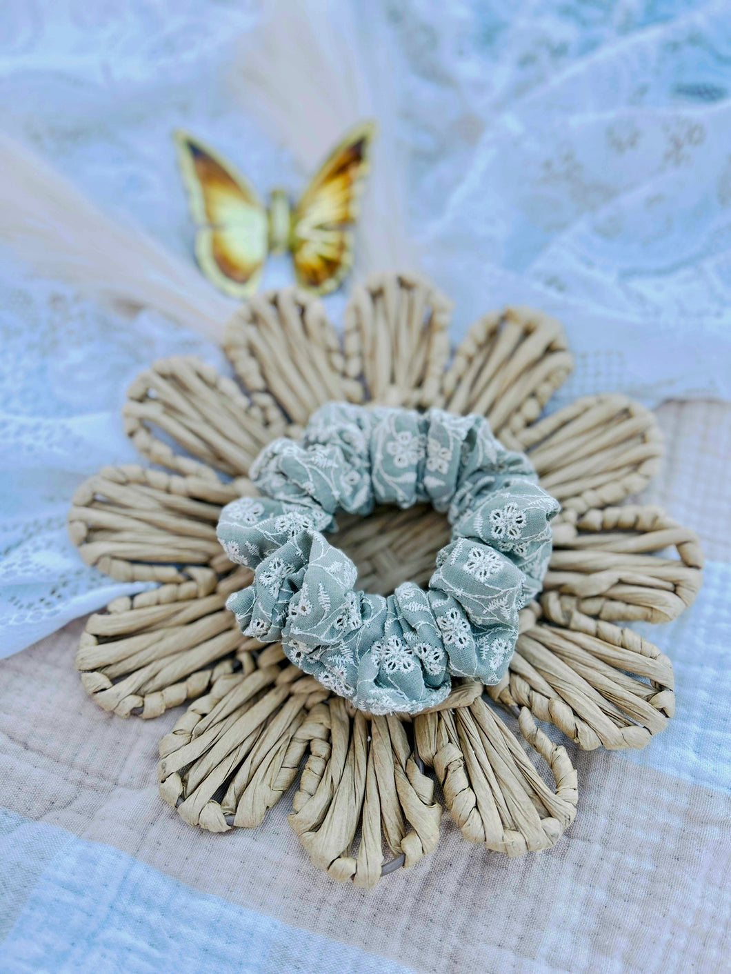 Julie Embroidered Scrunchie