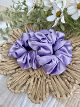 Load image into Gallery viewer, Lavender satin scrunchie
