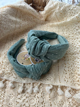 Load image into Gallery viewer, Teal polka dot headband
