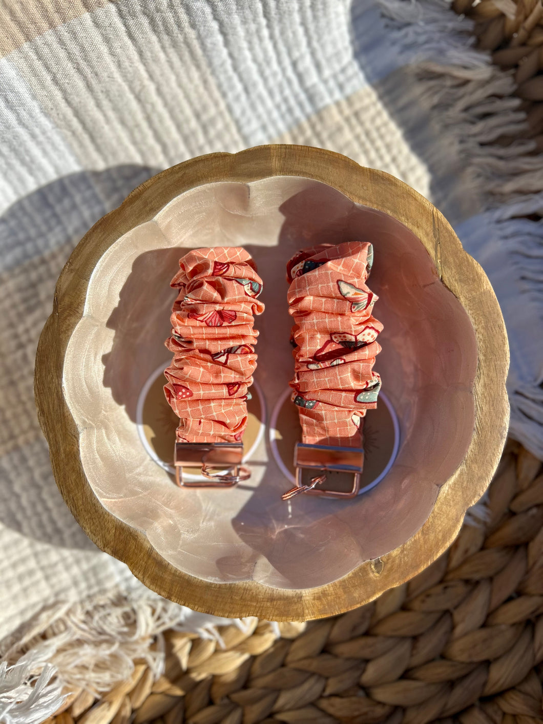 Blush pink butterfly keychain