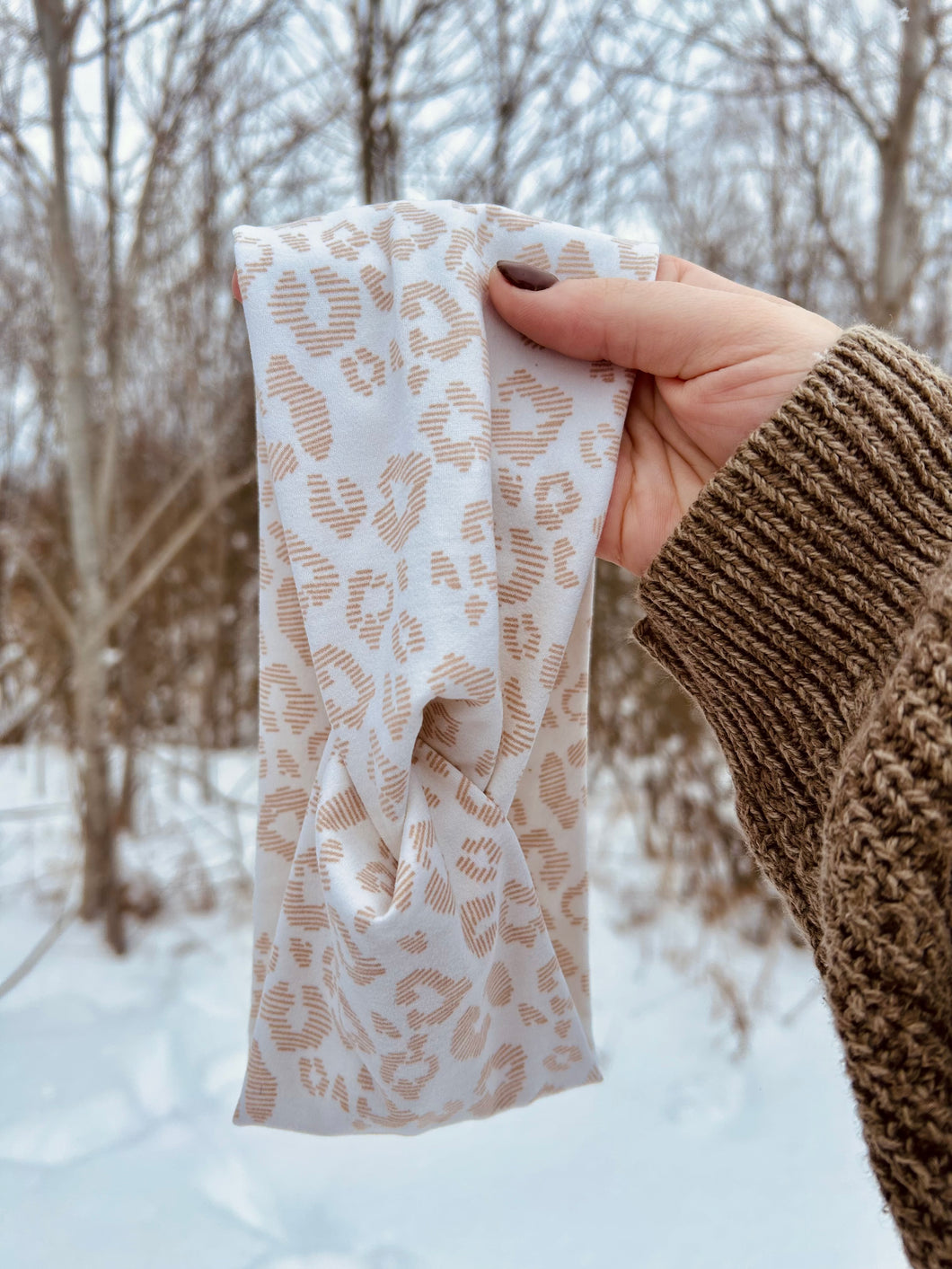 Cream Cheetah Headband
