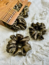 Load image into Gallery viewer, Olive satin scrunchie

