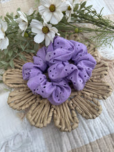 Load image into Gallery viewer, Embroidered Lavender scrunchie
