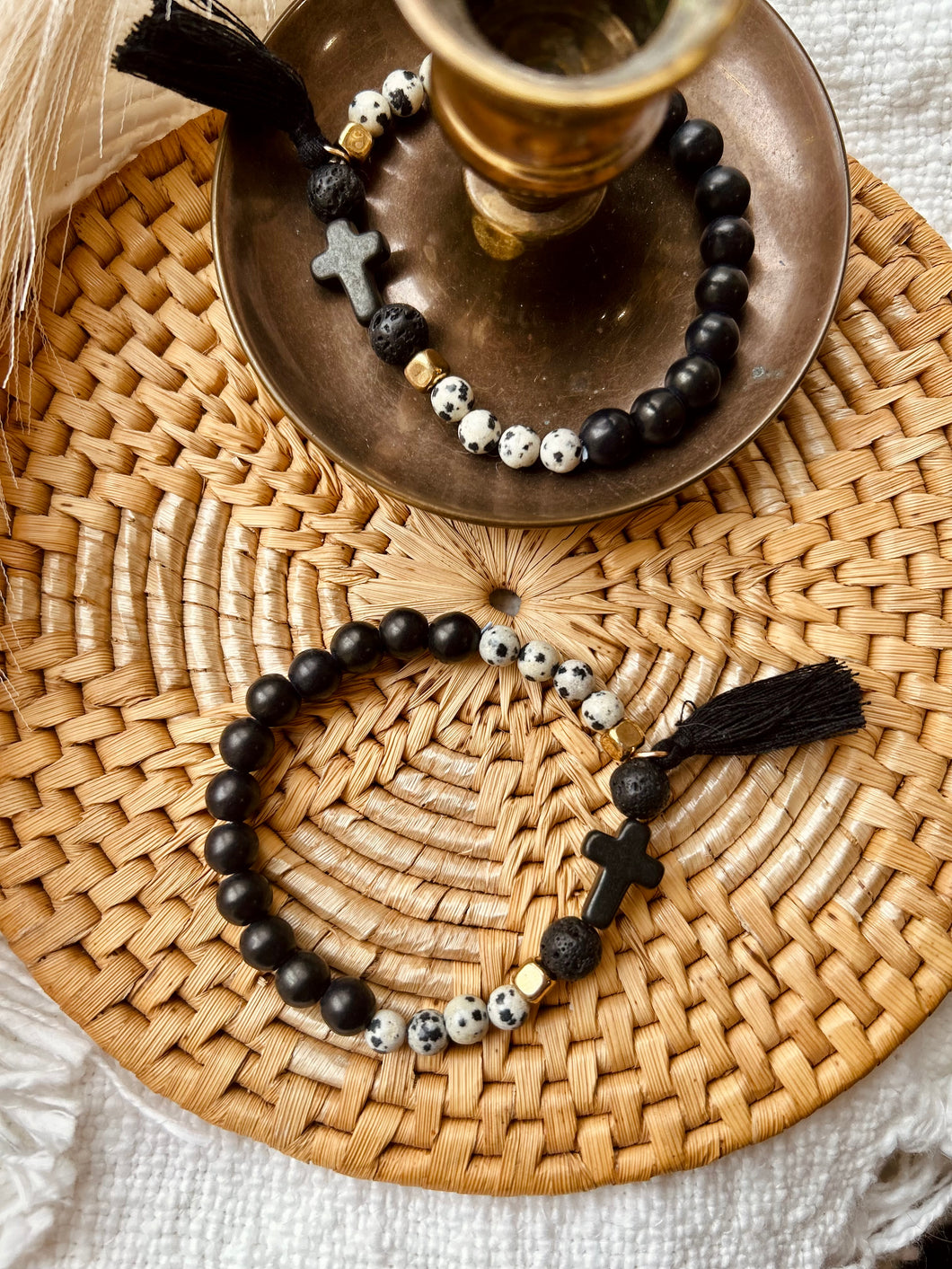 Black cross bracelet