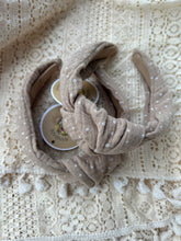 Load image into Gallery viewer, Beige polka dot headband
